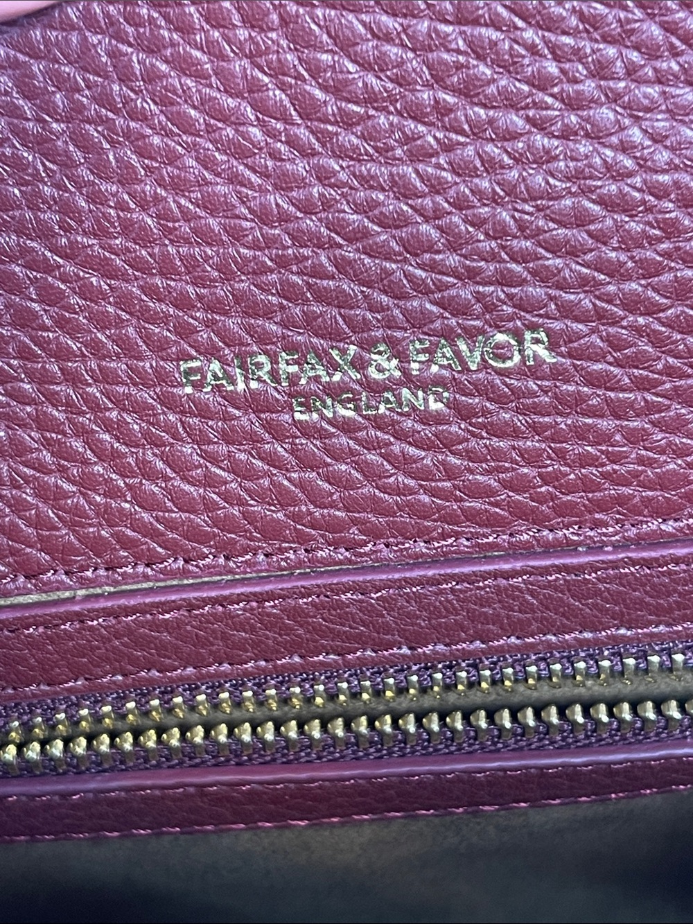 Fairfax & Favor Mini Windsor Ruby Suede Leather Handbag - Picture 9 of 13
